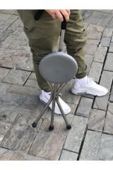Krom Baston Oturaklı Tabure Sandalye
