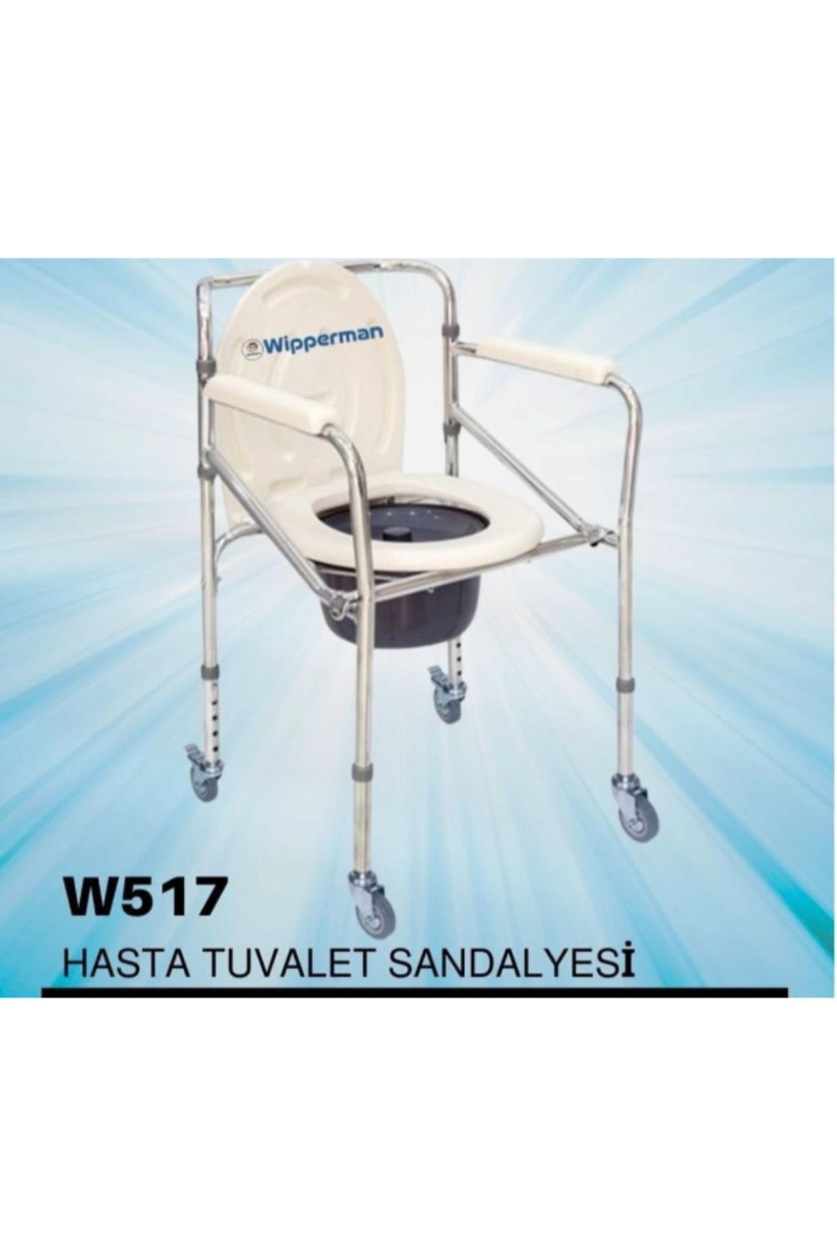 KATLANIR TEKERLEKLİ YÜKSEKLİĞİ AYARLANABİLEN TUVALET SANDALYESİ