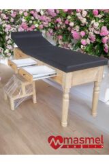 Ahşap Çekmeceli Ve Eskobalı Muayene Masası SİYAH