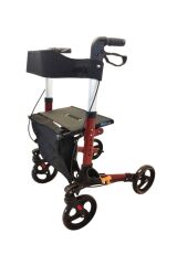 Kırmızı Aluminyum Rolatör Tekerlekli Rollator Yürüteç Hasta Yaşlı Yürütec